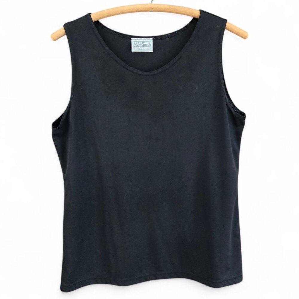 Willi Smith Collection Black Sleeveless Tank Top Womens Apparel Casual Wear